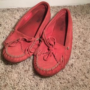 Pink Minnetonka Moccasins