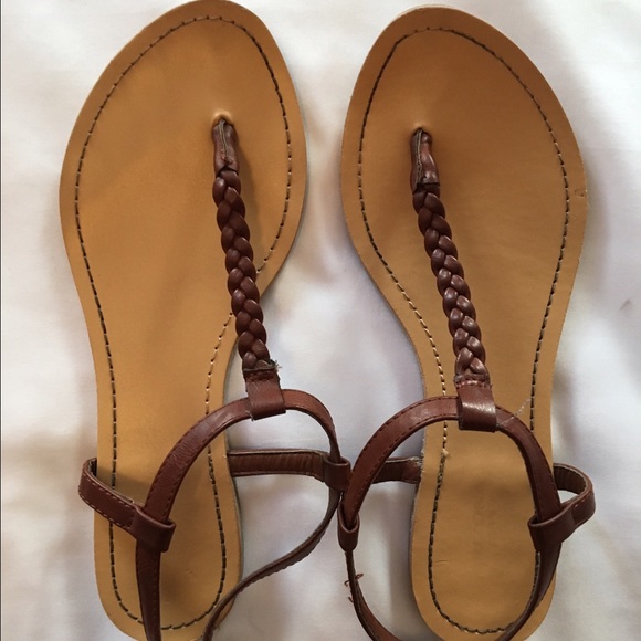 Braided brown sandals