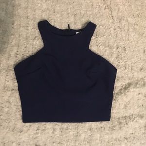 Royal blue dressy crop top