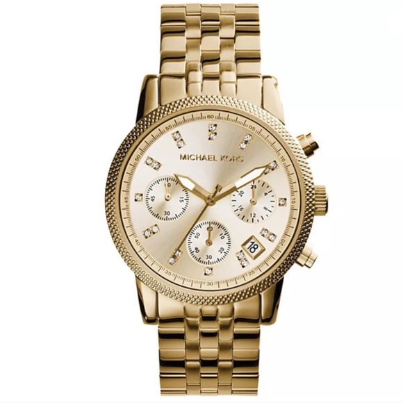 Michael Kors gold crystal chronograph watch - Picture 2 of 4
