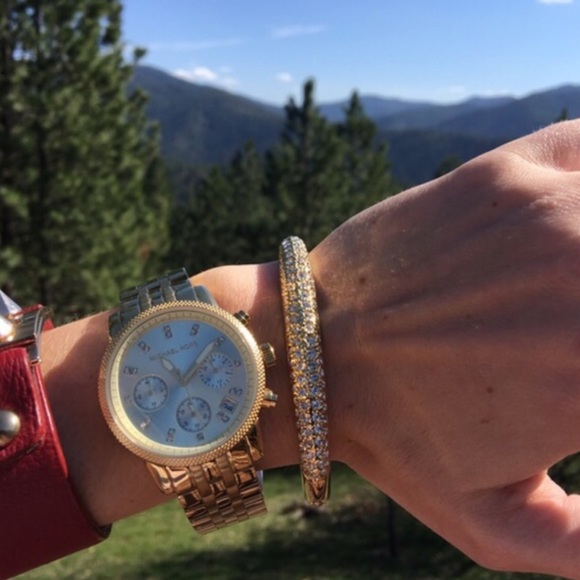 Michael Kors gold crystal chronograph watch - Picture 4 of 4