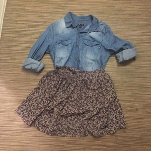 Floral speckled skirt