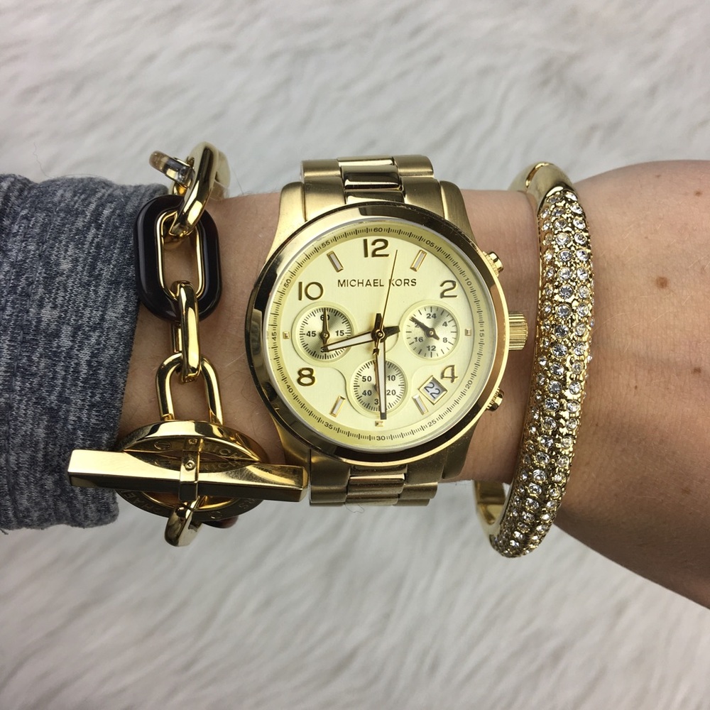 Michael Kors gold runway chronograph watch - Picture 2 of 4
