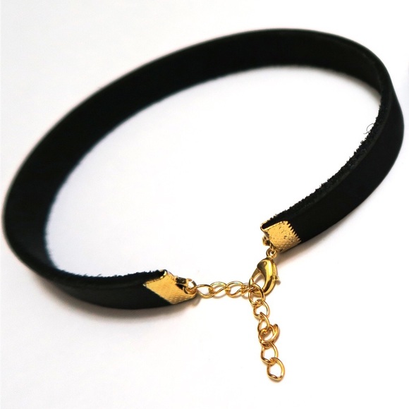 Black Leather Choker - Picture 2 of 2