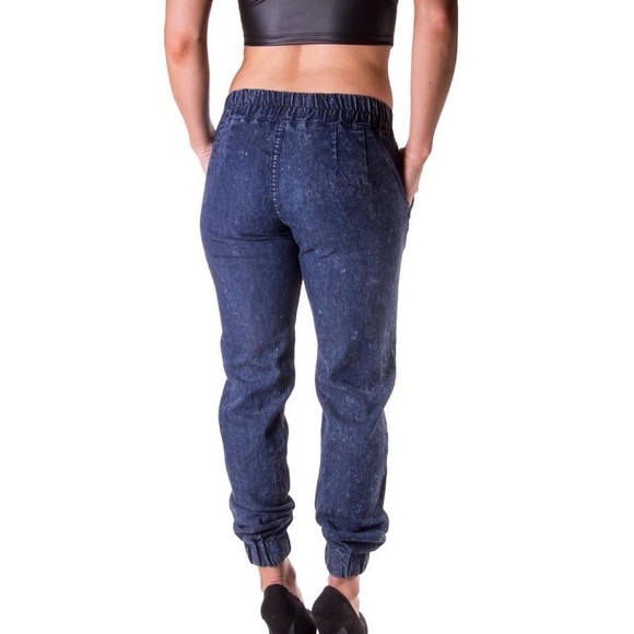 Dark Denim Acid Washed Pants