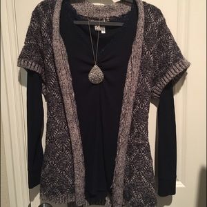 Blue long sleeve shirt with Sweater