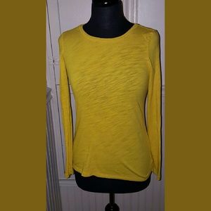 Dark mustard color fitted long sleeve tshirt