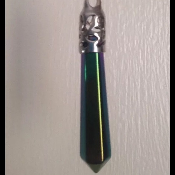 Rainbow hematite stone necklace