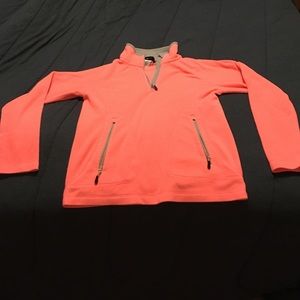 Pink reebok quarter zip with pockets