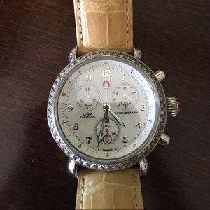 Michele CSX Chronograph Watch w/ Diamond Dial 18mm