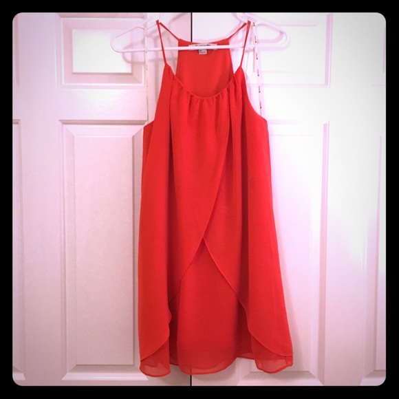Layered orange coral dress