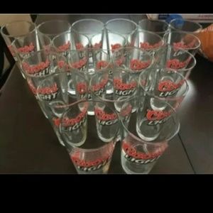 Lot of 20 Coors Light thick beer glasses