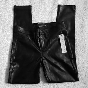 Faux leather black skinnies