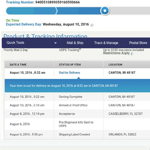 Shipping confirmation