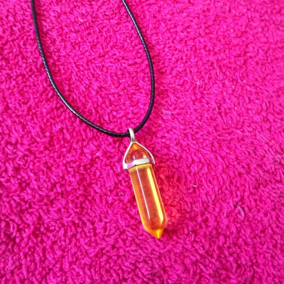 Citrine Quartz Stone Hexagon Necklace - Picture 1 of 1
