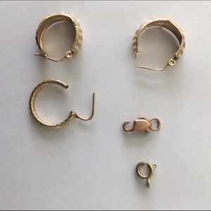 Gold pieces - parts of different jewelry