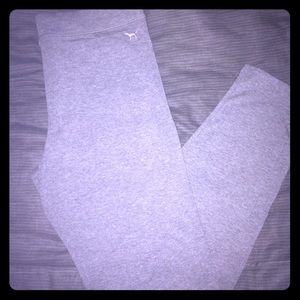 PINK: Gray FULL length stretch pants, size Large.