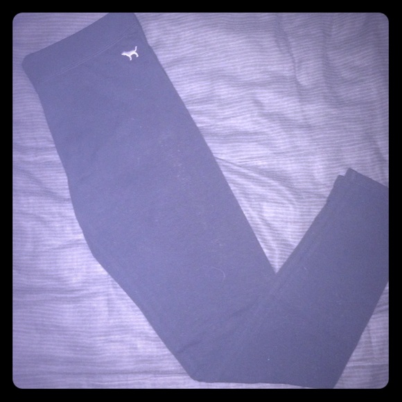 PINK: Black FULL length stretch pants, size Med.