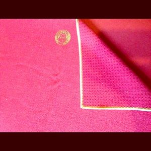 Yogitoes mat towel - red with gold trim