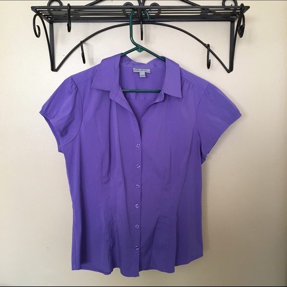 Purple short-sleeved button down