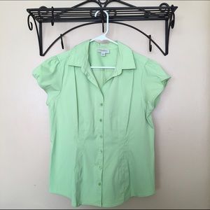 Green short-sleeved button down