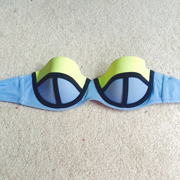 Victorias Secret strapless color block neon bikini