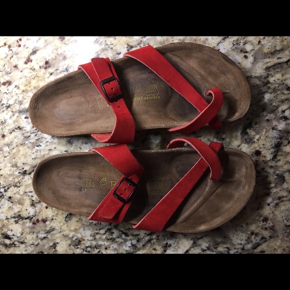 Birkenstock Pappilo Tabora red ladies 9/men's 7
