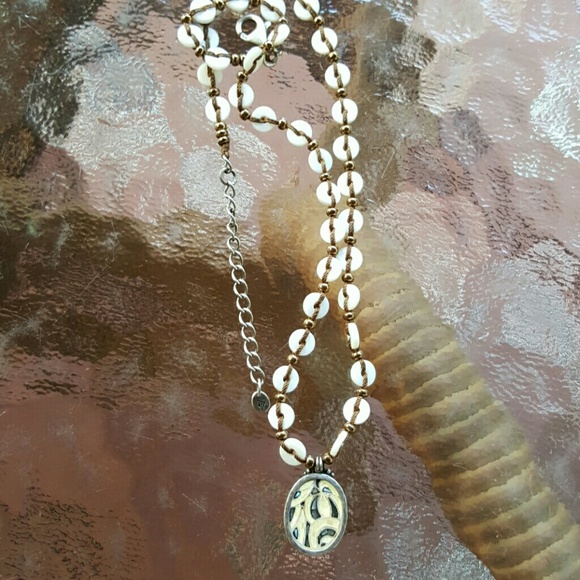 Silpada Retired Shell Inlay Mosaic Necklace