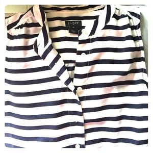 Nautical j. Crew sleeveless  blouse navy & white