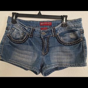 Red Rivet short shorts