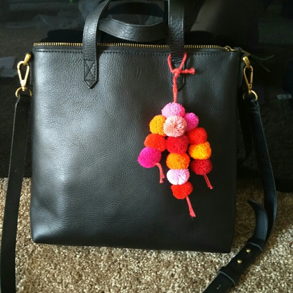 Pom-pom boho bag charm keychain