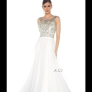 Chiffon beaded evening gown