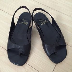 Christian Louboutin Black Leather Flats