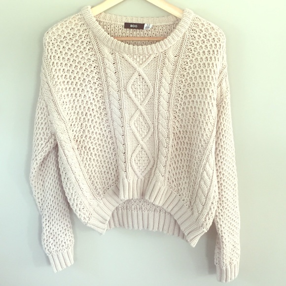 Cropped Cableknit Sweater- Urban Outfitters
