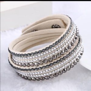 Rhinestone leather wrap around bracelet beige NEW Rhinestone leather wrap around bracelet beige NEW