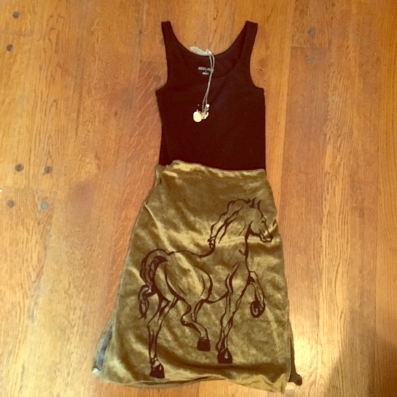 Diesel Size 28 Horse Print Skirt