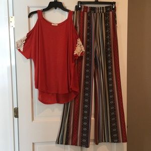 Top & palazzo pants (set)