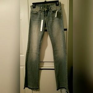 Blank NYC Denim Flared and Frayed Jeans