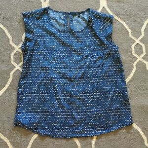 Stitch fix blue and white silly cap sleeved top