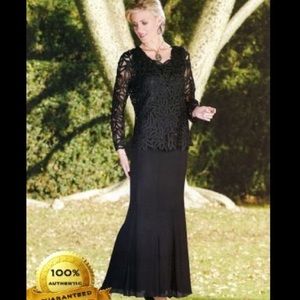 3pc lace and georgette evening gown