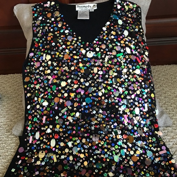 SALE Joseph A warm knit sequin top, M