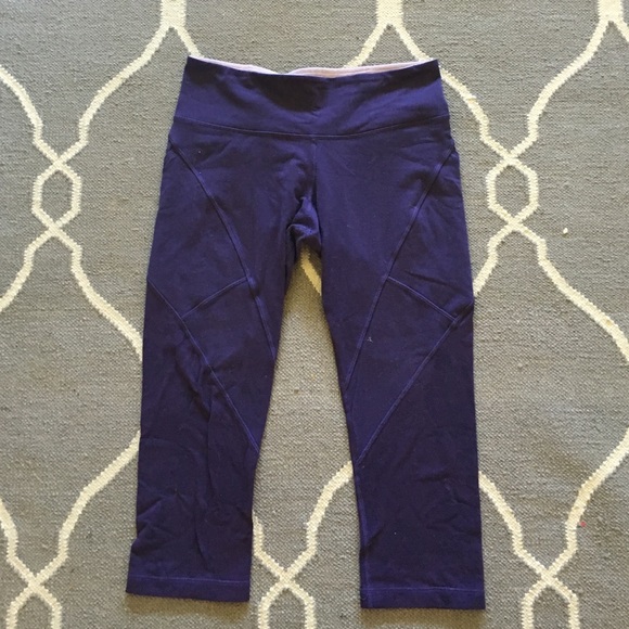 Lululemon crops with lace mesh detail