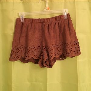 Suede shorts