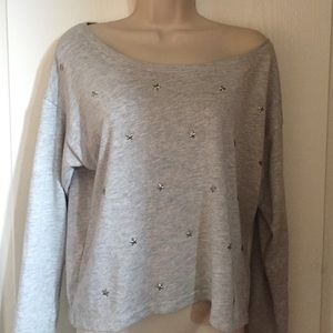H&M Grey long sleeve w/ stars
