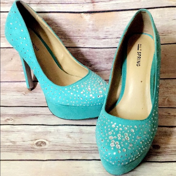 Baby Blue Sparkle Heels - Picture 1 of 3