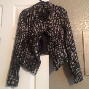 Adorable black and white tweed jacket!