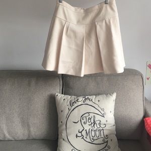 J Crew White Pleated Skirt