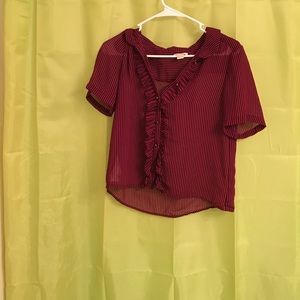 striped small shirt/crop top