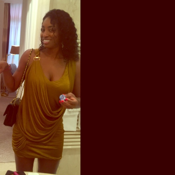 Gold drape dress