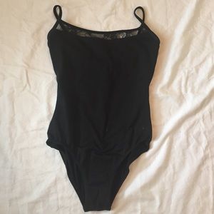 Black camisole leotard